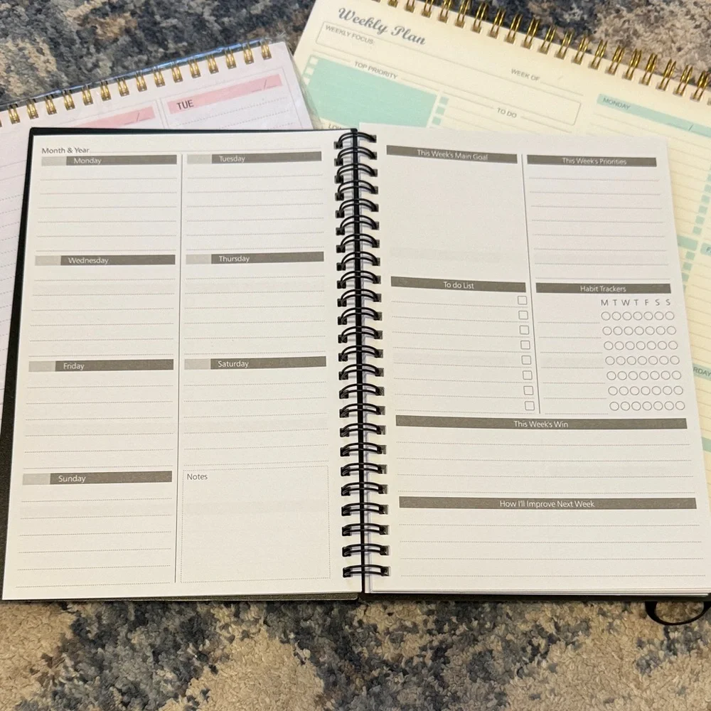 3 Blank Weekly Planners - Non-Dated 3 FOR ONE Price